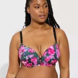 Torrid Perfect Tshirt Bra Rose Print